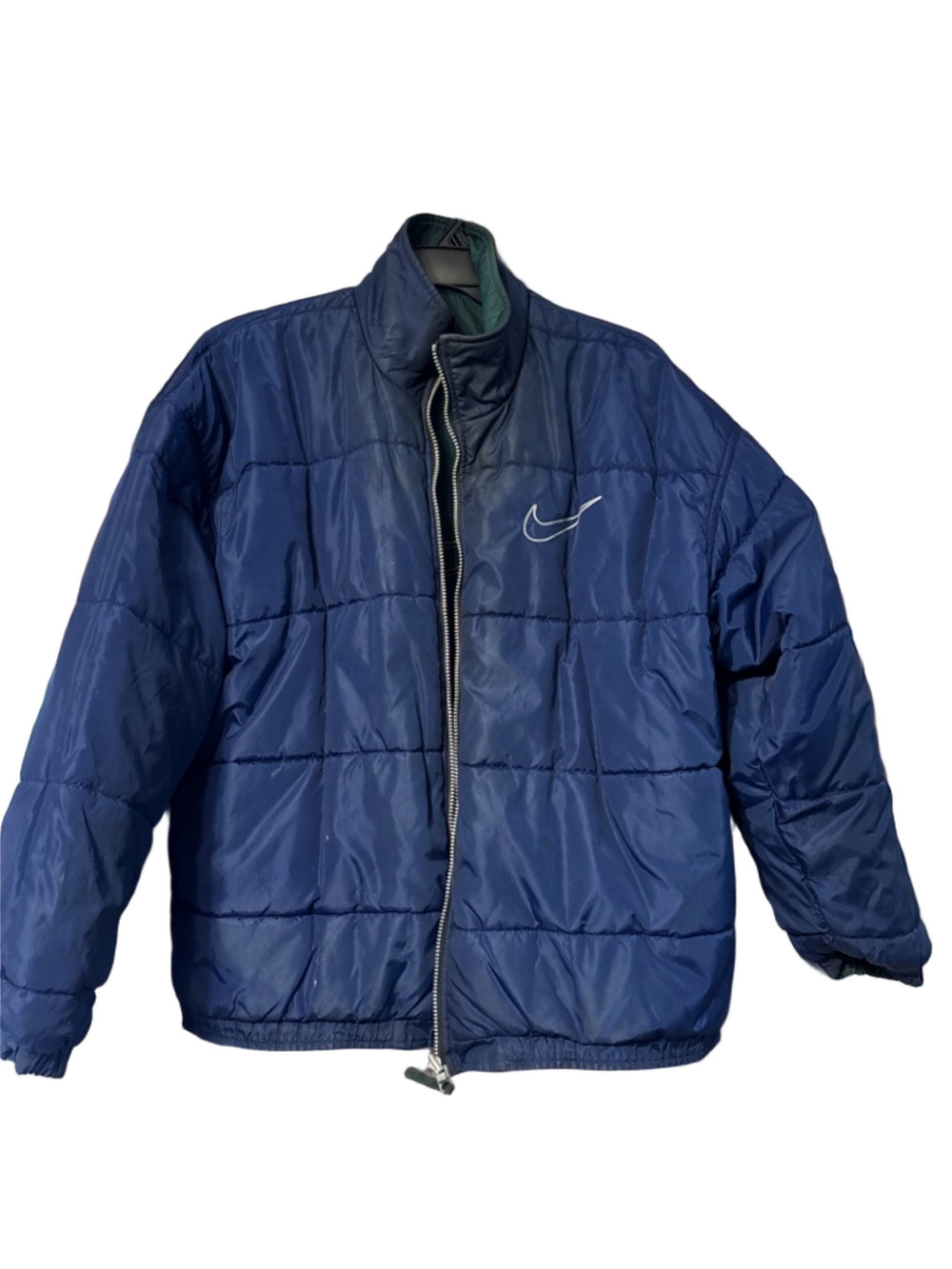 Nike Men’s Blue Quilted Puffer Jacket with Swoosh